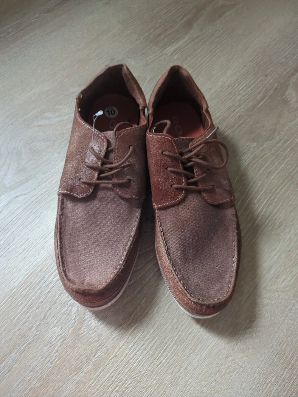 ROAN Rae Slip On Sneakers Brown full-grain leather Sneakers 10 Slip On New